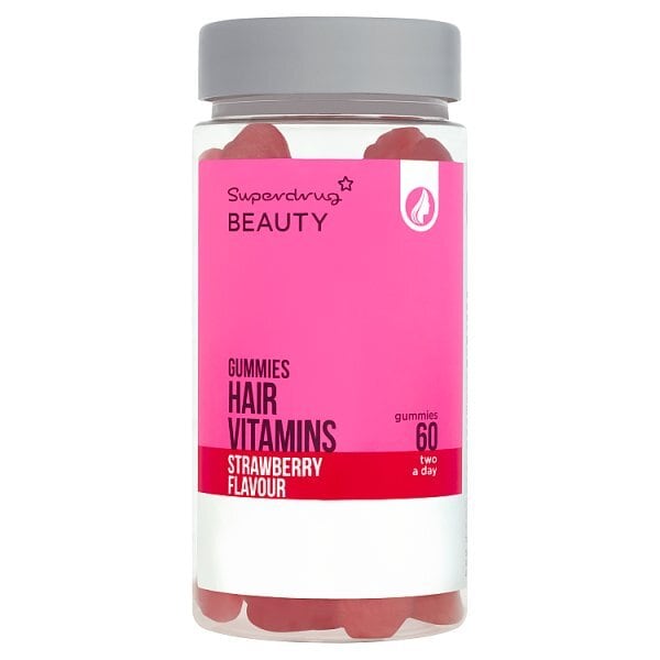 Superdrug Chewable Strawberry Hair Vitamins - 60 Gummies