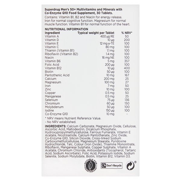 Superdrug Advanced Men 50+ 30S