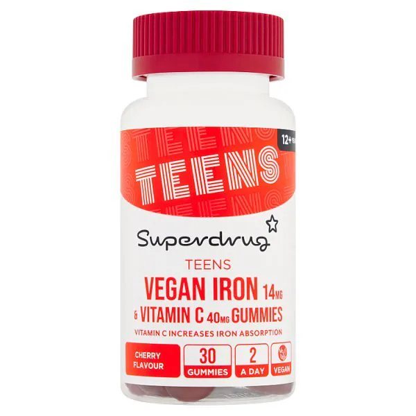 Superdrug Teen Iron 12+ Vegan Gummies 30s