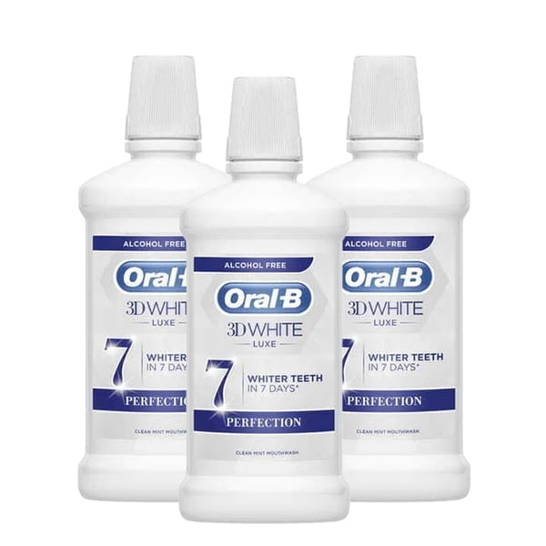 Oral-B 3D White Luxe Perfection Mouthwash Bundle 500ml x3