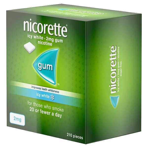 Nicorette Icy White 2mg Nicotine Gum 210s (Stop Smoking)