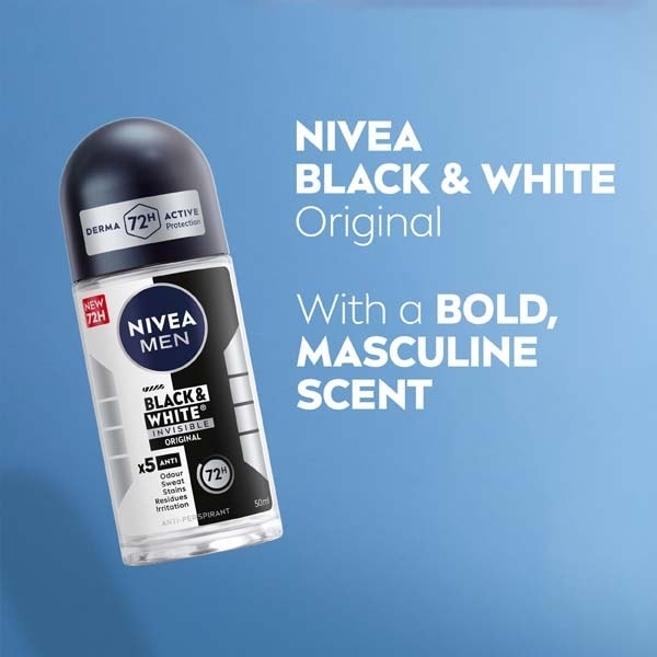 NIVEA MEN Anti-Perspirant Deodorant Roll-On Black & White 50ml