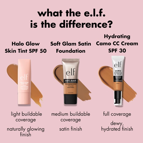 e.l.f. Halo Glow Skin Tint SPF 50 - 7 Medium Warm