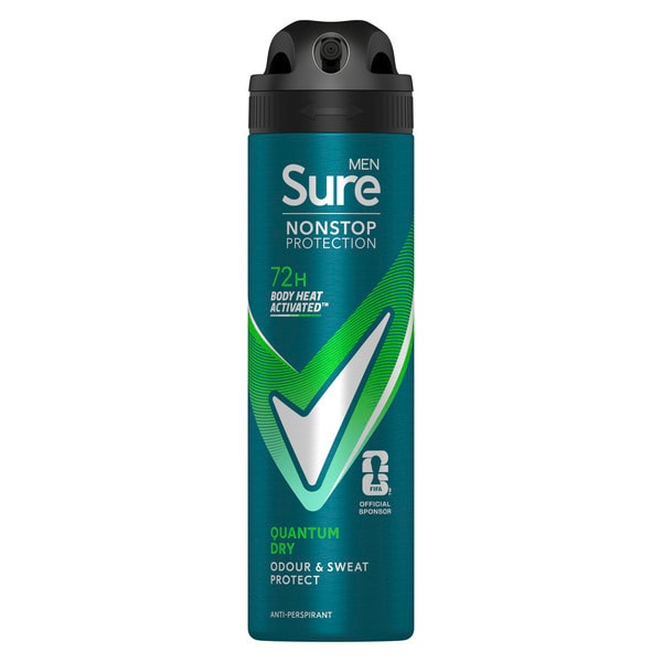 Sure Men Nonstop Protection Quantum Dry Anti-Perspirant Aerosol 150 ml