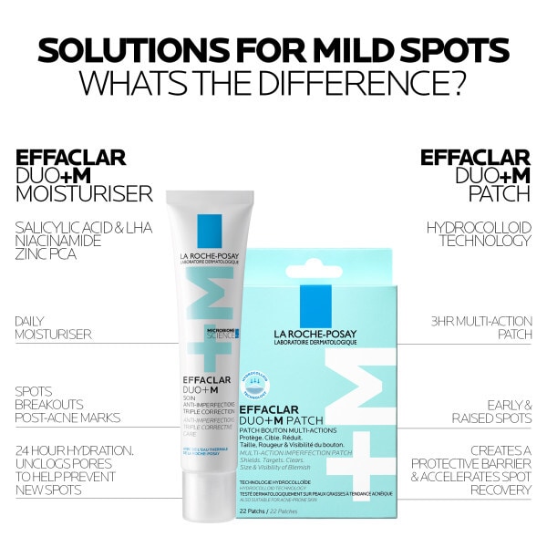 La Roche Posay Effaclar Duo+M 3H Spot Patches, 22 Patches