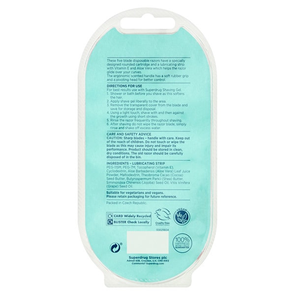 Superdrug Female Five Blade Disposable Razors x3