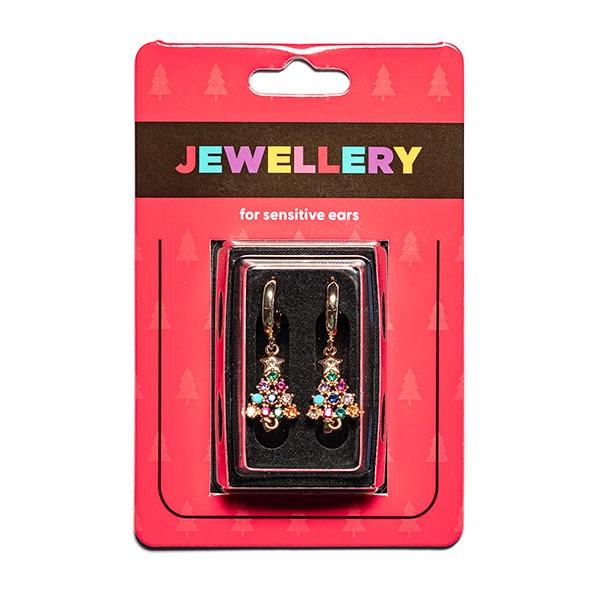 Chrsitmas Tree Hoop Earrings