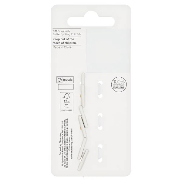 Superdrug Burgundy Ring 2pk S/m