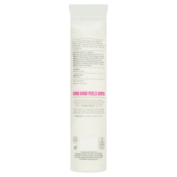 Superdrug 100% Pure Cotton Wool Pads - 100 Double Faced Pads