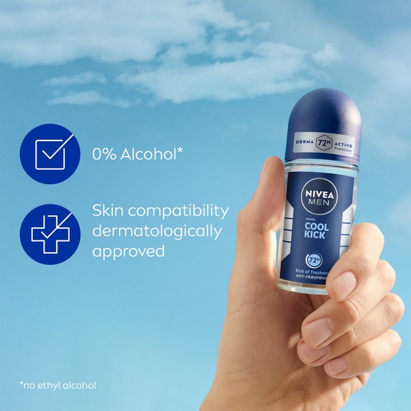 NIVEA MEN Anti-Perspirant Deodorant Roll-On, Cool Kick, 50ml