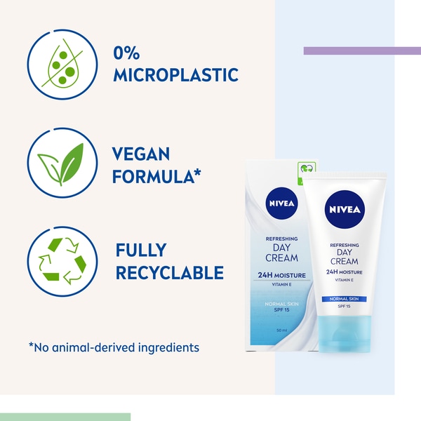 NIVEA Refreshing 24H Day Cream for Normal Skin SPF15 50ml