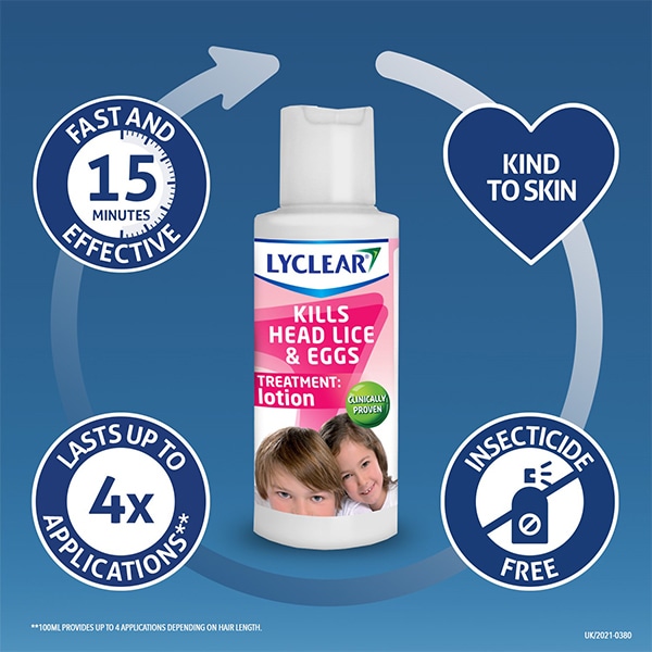 Lyclear Lotion Head Lice Treatment + Comb 100ml