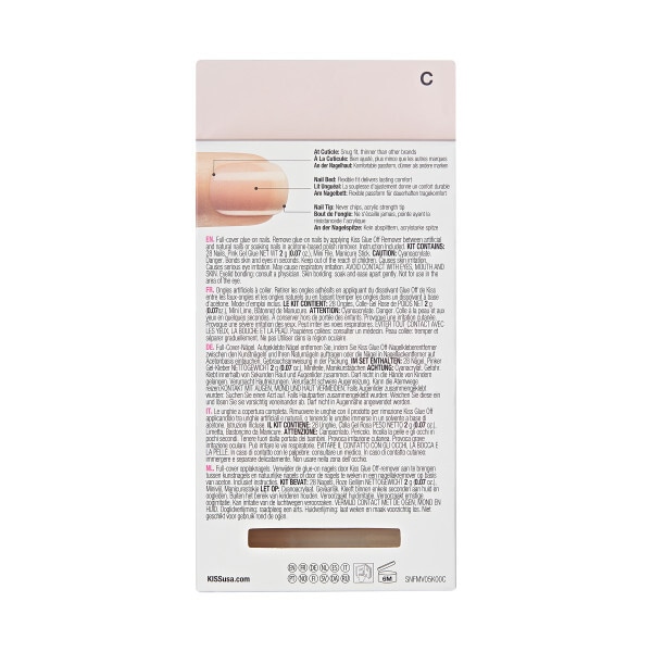 Kiss Salon Acrylic Nude Fake Nail Kit - Cashmere