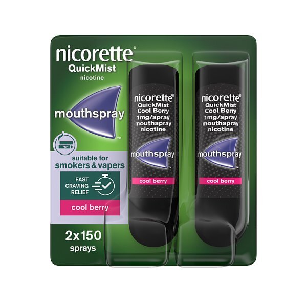 Nicorette QuickMist Berry 1mg Mouthspray Duo (Stop Smoking)