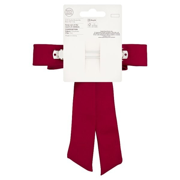 Studio London Burgundy Hair Bow