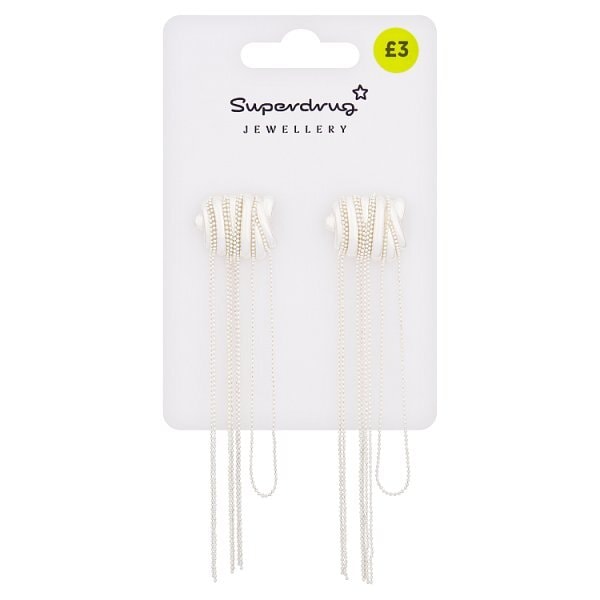 Superdrug Silver Tone Chain Earrings