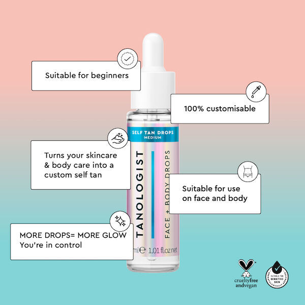 Tanologist Face + Body Self Tan Drops Dark 30ml