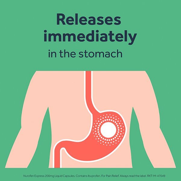 Nurofen Express Pain Relief Ibuprofen 200mg Liquid Caps 10s