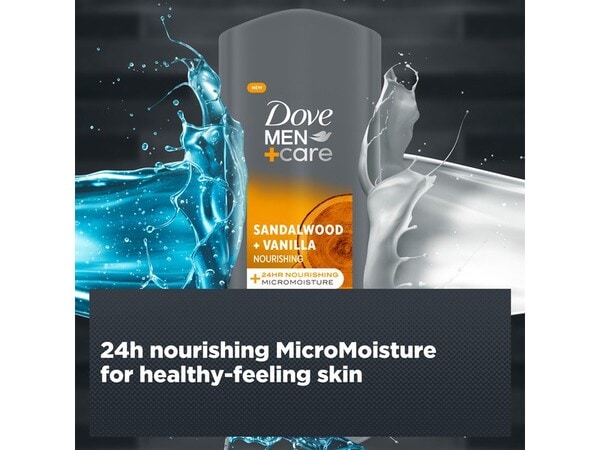 Dove Men+Care Sandalwood + Vanilla 3-in-1 Hair, Face & Body Wash 400ml