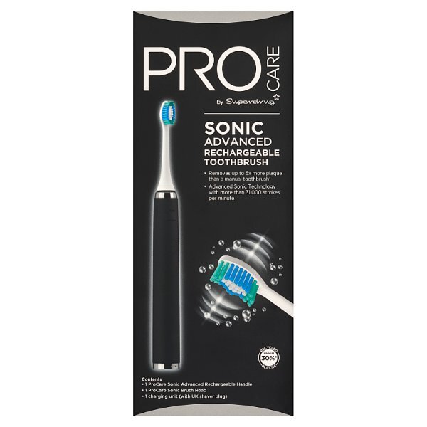 Superdrug ProCare Sonic Rechargeable Electric Toothbrush Black