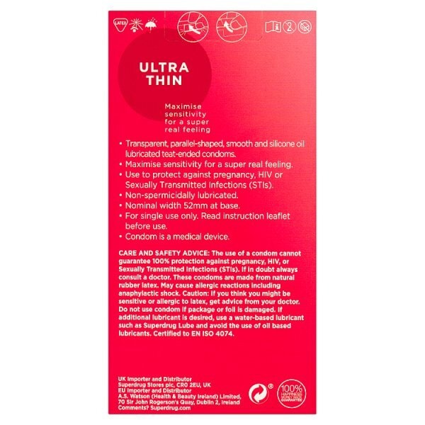 Superdrug Ultra Thin Condoms 12s
