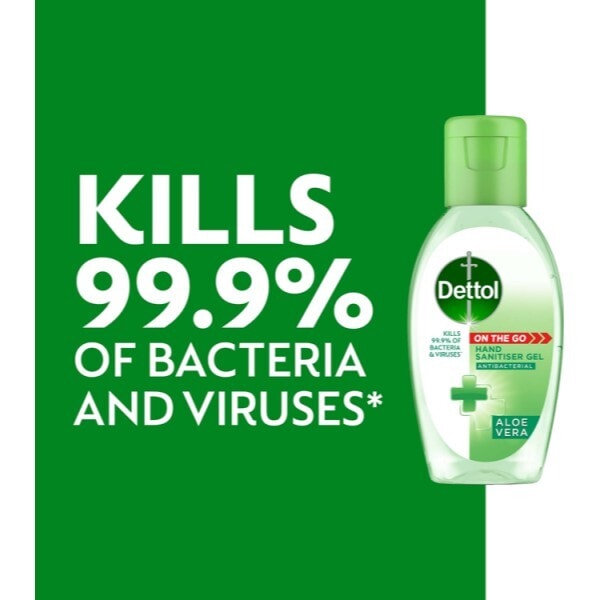 Dettol Antibacterial Hand Sanitiser Aloe Vera Gel 50ml