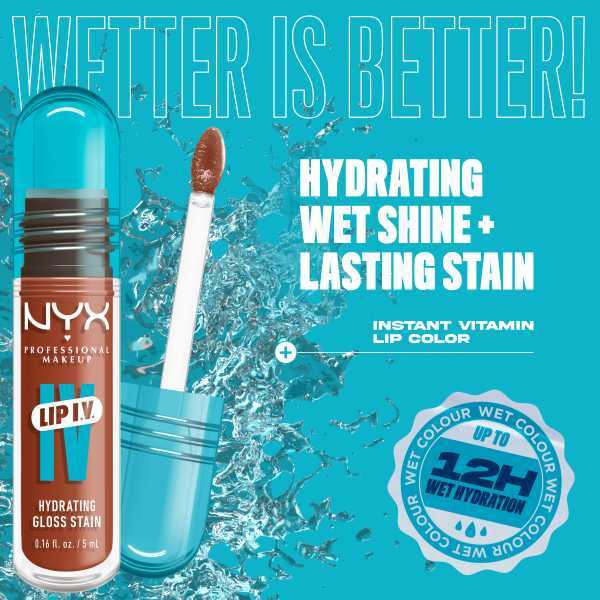 NYX Professional Makeup Lip IV Hydrating Lip Stain Gloss Caramel Drip