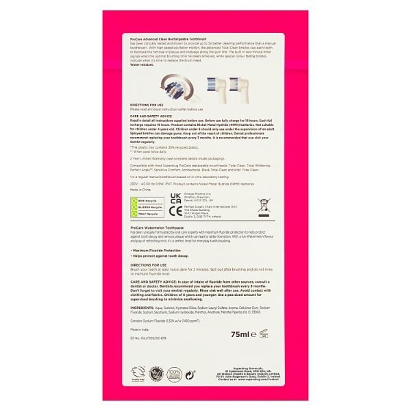 Pro Care Pink Handle Watermelon Toothpaste Gift Set