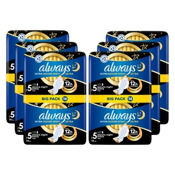 Always Ultra Sanitary Towels Secure Night Extra Bundle Size5