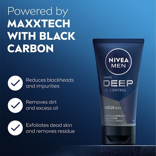 NIVEA MEN Deep Anti-Blackhead Face Scrub With Black Carbon 75ml