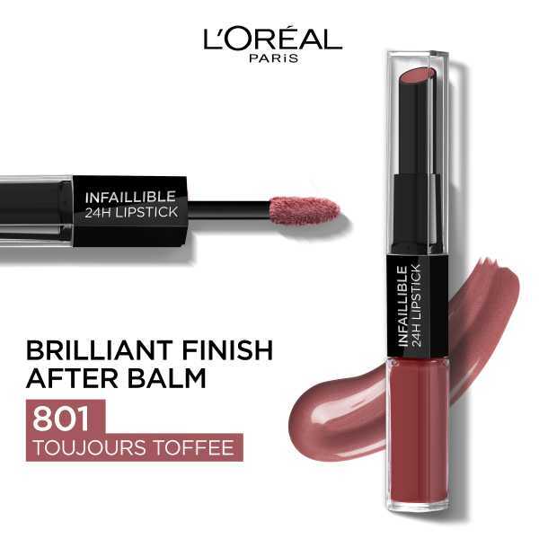 L'Oréal Paris Longwear 2 Step Lipstick 801 Toujours Toffee