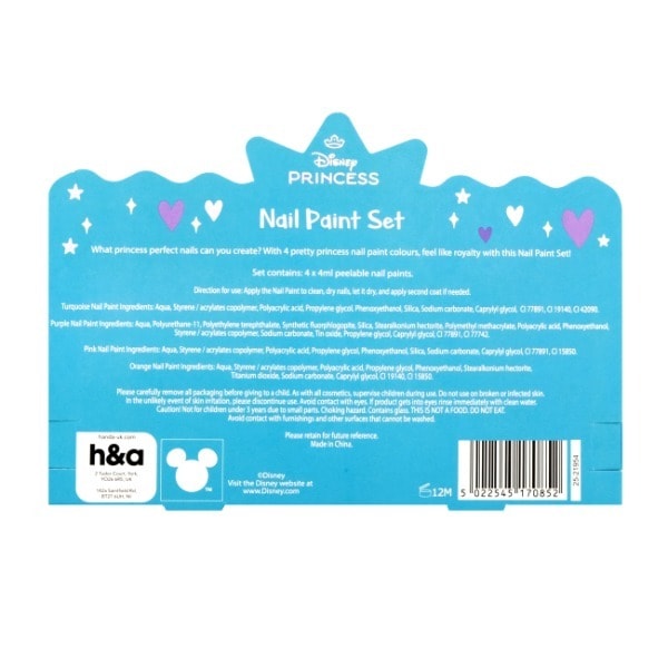 Disney Princess Nail Set 4 X 4Ml