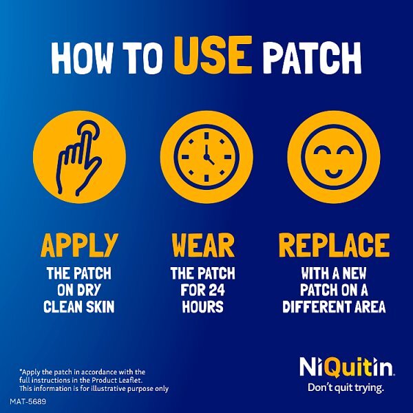 NiQuitin 14mg Step 2- 14 Nicotine Patches- Stop Smoking Aid
