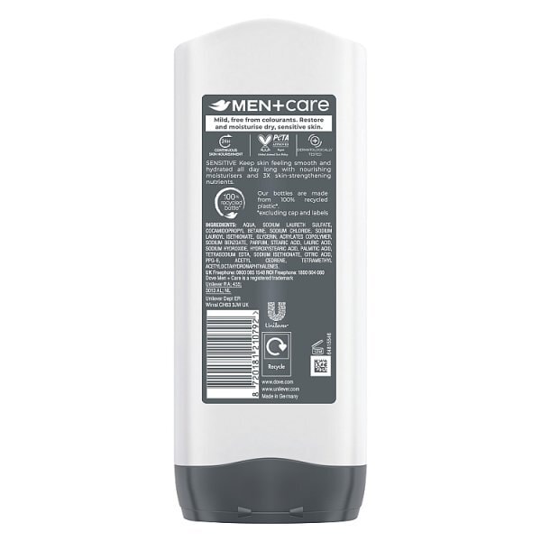 Dove Men+Care Sensitive 3-in-1 Hair, Face and Body Wash 400 ml