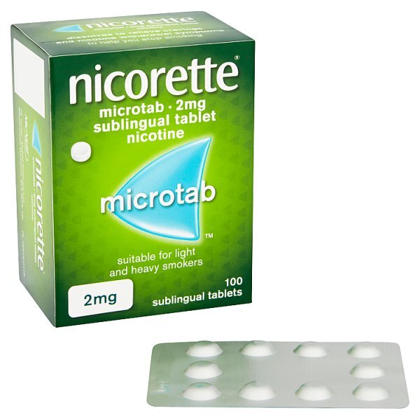 Nicorette Microtab 2mg Nicotine 100 Tablets (Stop Smoking)