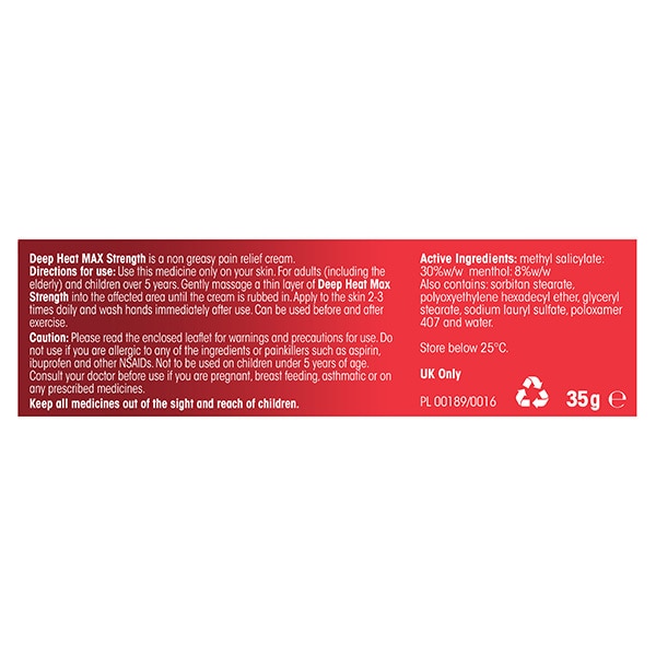 Deep Heat Max Strength cream 35gm