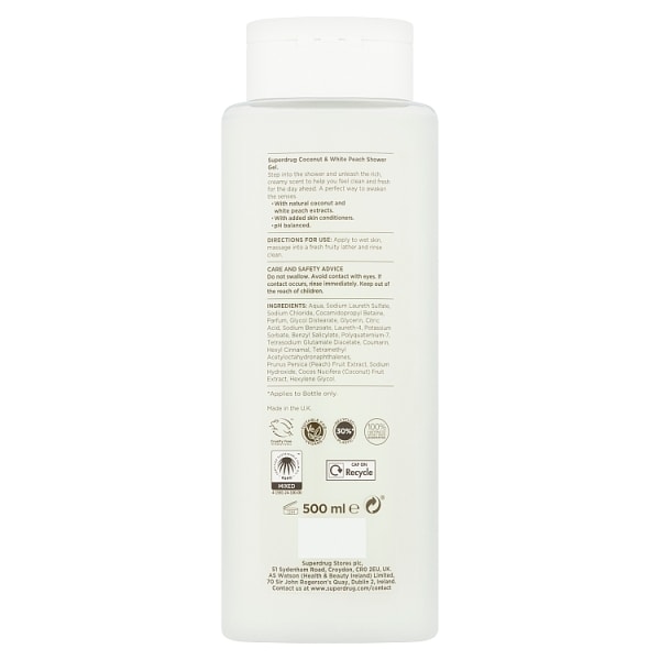 Superdrug Fruity Coconut White Peach Shower Gel 500ml