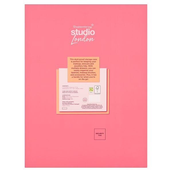 Superdrug Cosmetic Storage Pink Large