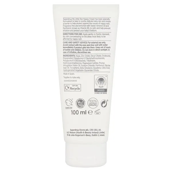 Superdrug My Little Star Vegan Nappy Cream 150ml