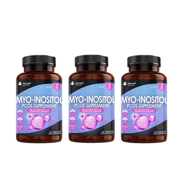 New Leaf Myo-Inositol PCOS Supplement + Folic Acid & B12