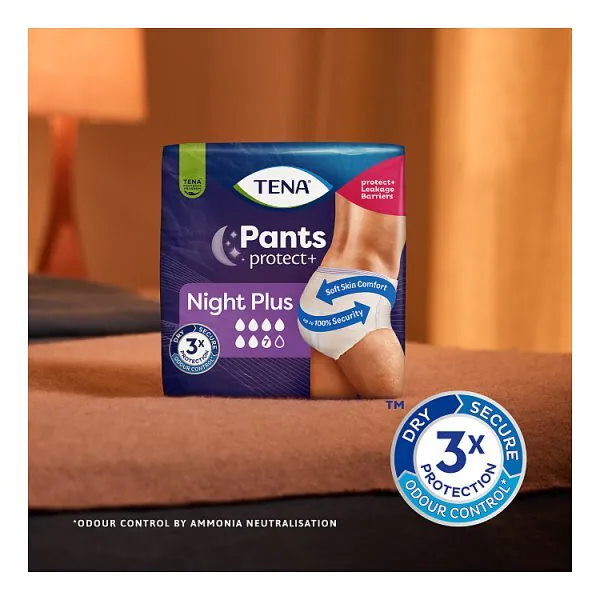 TENA  Incontinence Pants Protect+ Night Plus Medium 12 Pack
