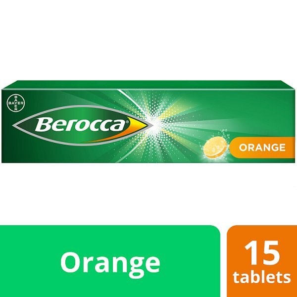 Berocca Natural Orange Sugar Free Effervescent 15 Tablets