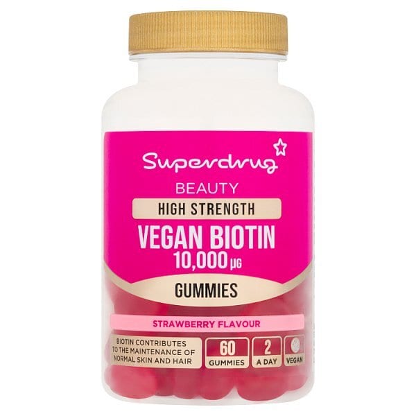 Superdrug High Strength Biotin 10000æg Vegan Gummies 60s