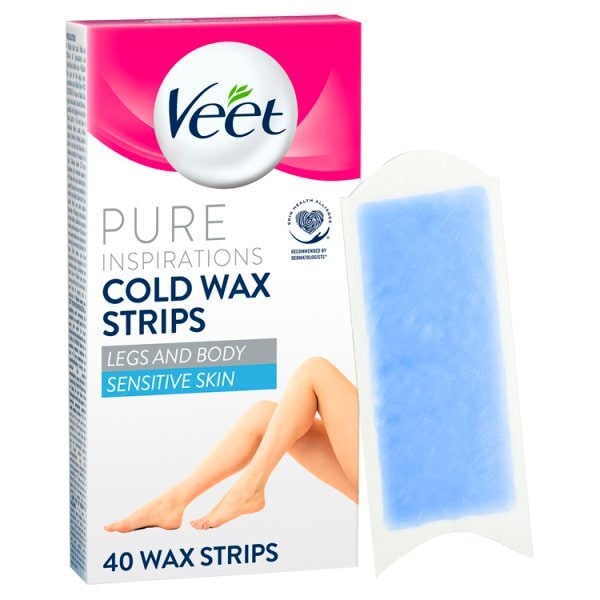 Veet Pure Inspiration Wax Strips Legs & Body Sensitive x40