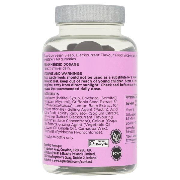 Superdrug Sleep Vegan Gummies 60s