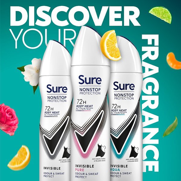 Sure Nonstop Protection Invisible Pure Anti-Perspirant Aerosol 150 ml