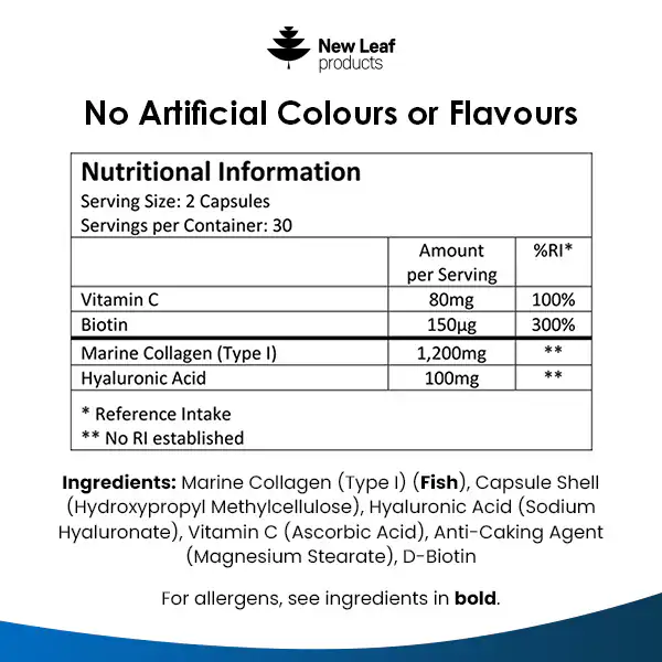 New leaf Super Collagen Capsules 100% Marine Collagen 1380mg