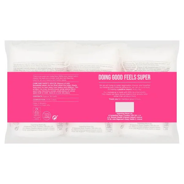 Superdrug Cotton Wool Oval Pad x50 3pk