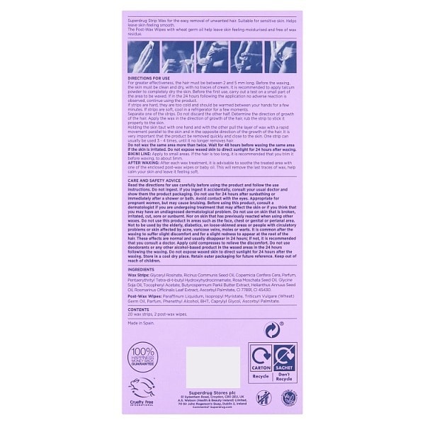 Superdrug Sensitive Wax Strips x20