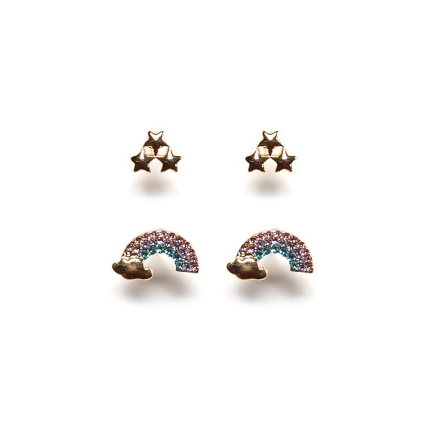 Sensation Gold Plated Star Cluster & Crystal Rainbow
